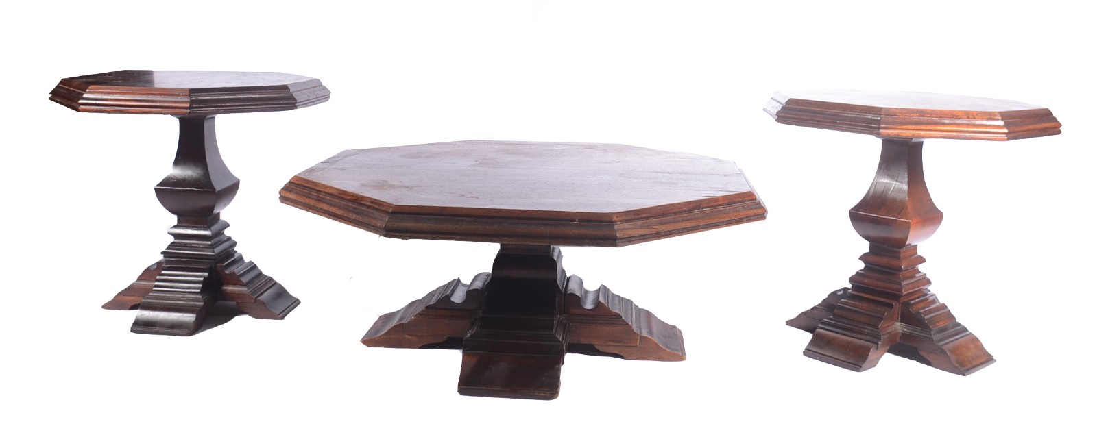 Conjunto de mesa de centro e par de laterais. de madeira nobre... - foto 1 de 9