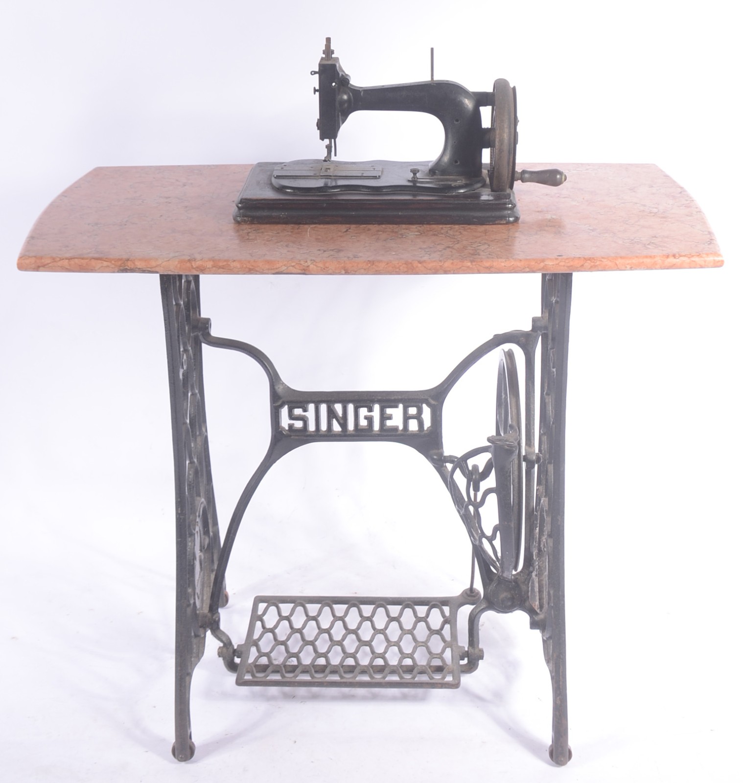 Mesa com base de metal para máquina de costura, tampo de mármore... - foto 2 de 8