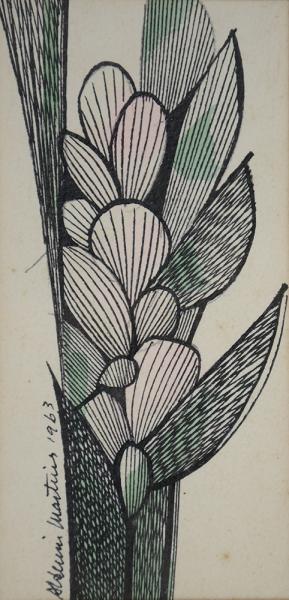ALDEMIR MARTINS (1922 - 2006) - Flor - Aquarela e nanquim - 17 x 8,5... - foto 2 de 3