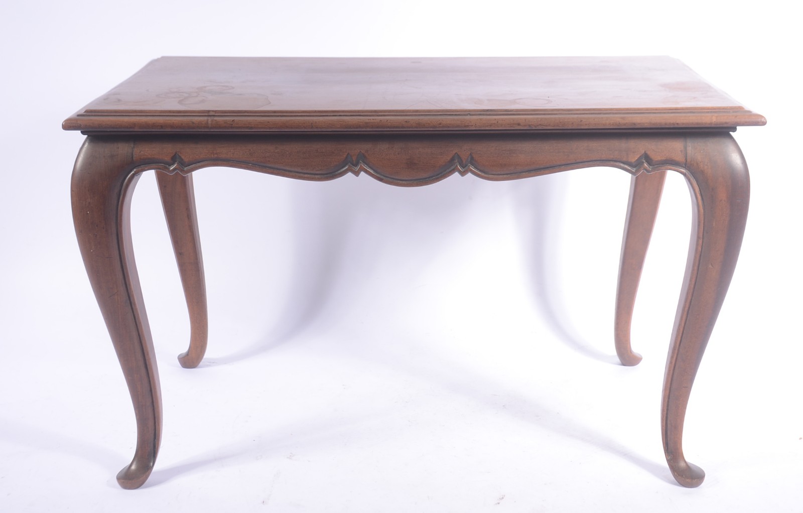 Mesa de madeira nobre, tampo apoiado em pernas ligeiramente... - foto 2 de 6