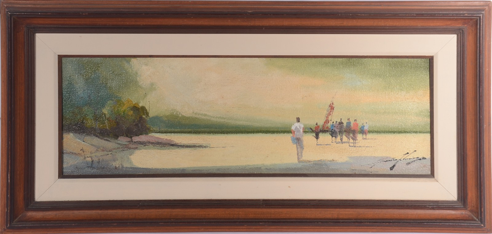 Sansão Pereira (1919-2014), Marinha com figuras - foto 2 de 4