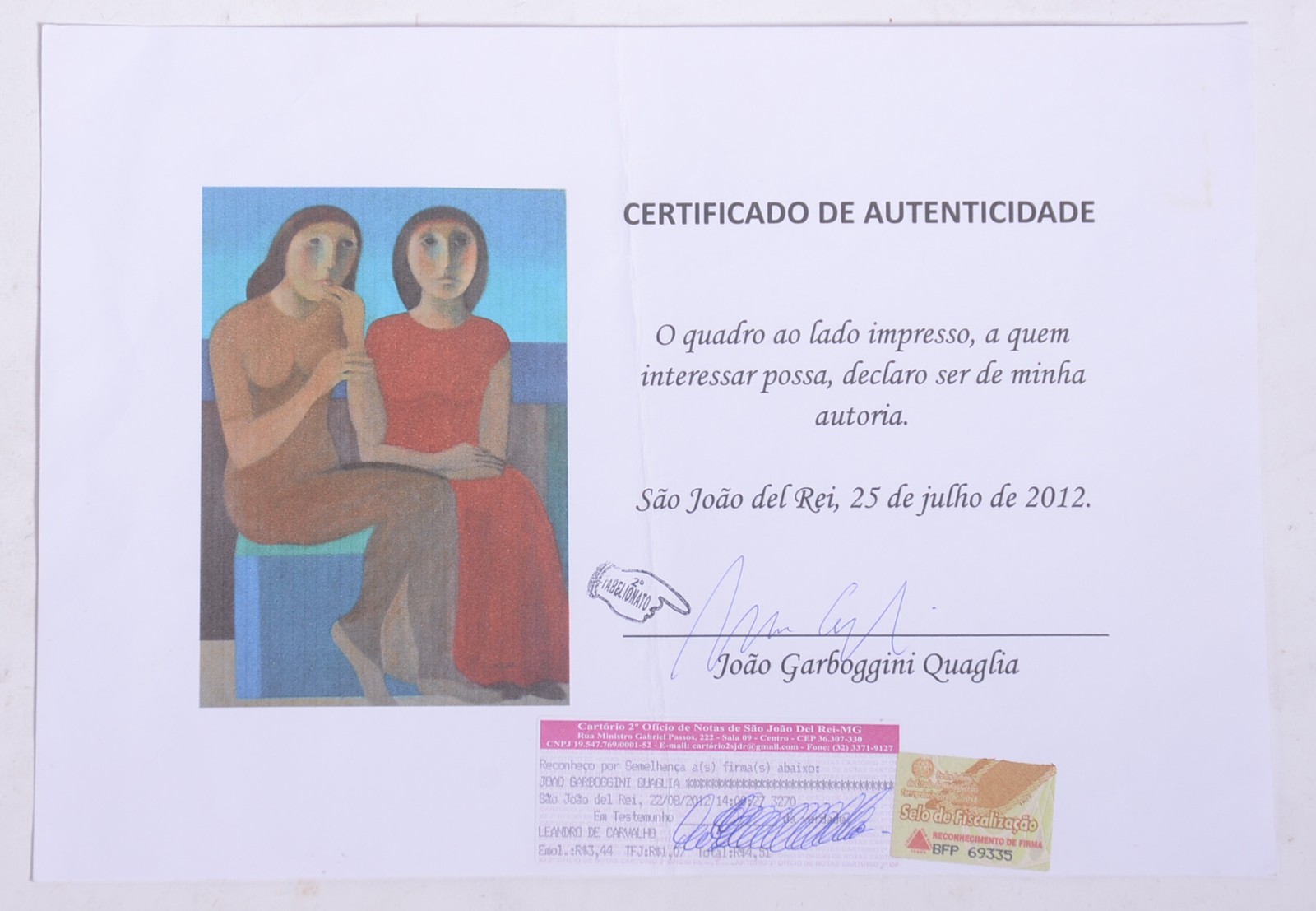 João Quaglia (1928-2014), Duas figuras - foto 5 de 5