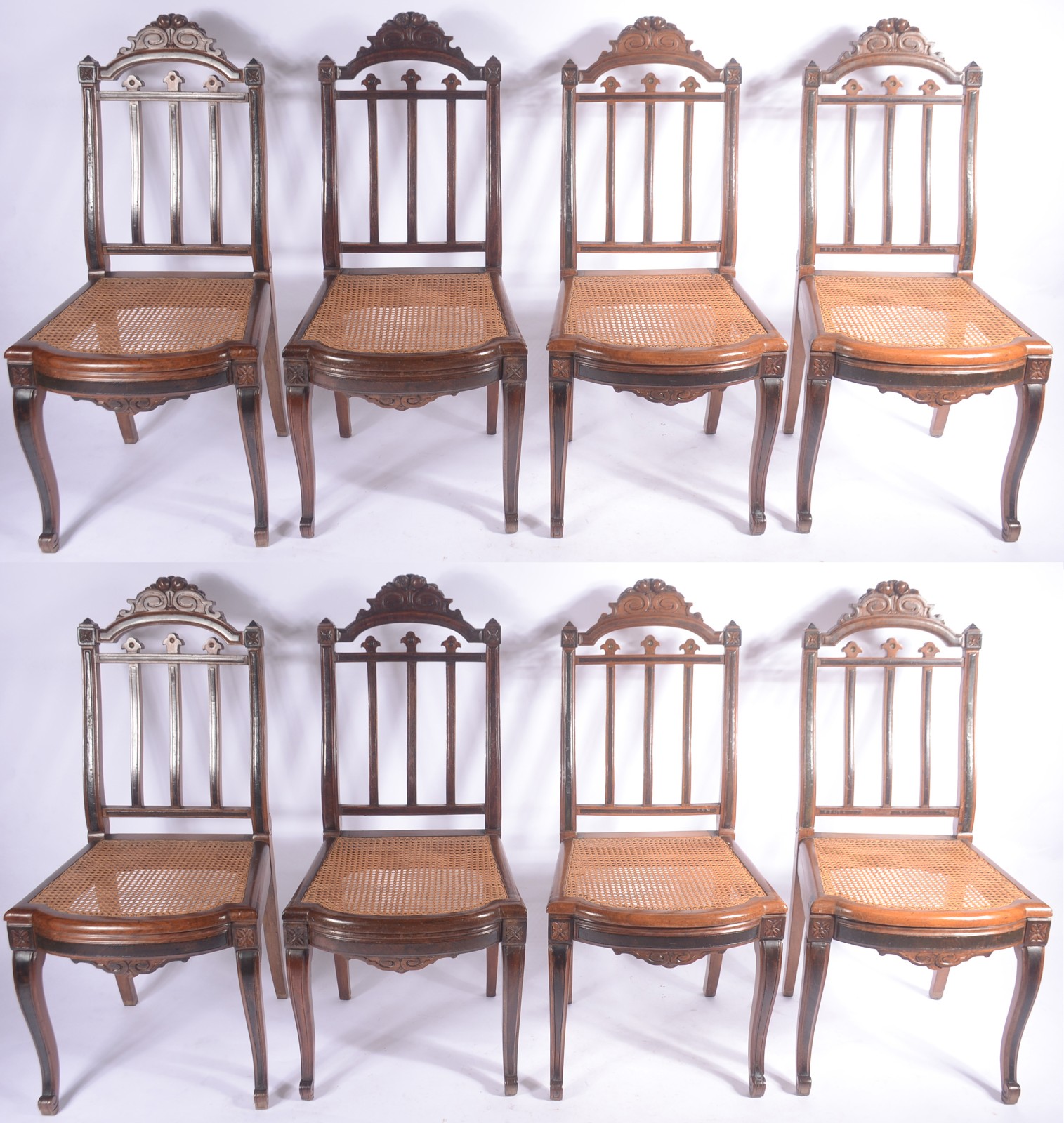 Conjunto com 8 cadeiras de madeira nobre para mesa de jantar... - foto 1 de 9
