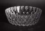 Saladeira de cristal com presentoir e colher. - Saladeira de cristal com presentoir e colher.