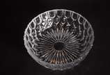 Saladeira de cristal com presentoir e colher. - Saladeira de cristal com presentoir e colher.