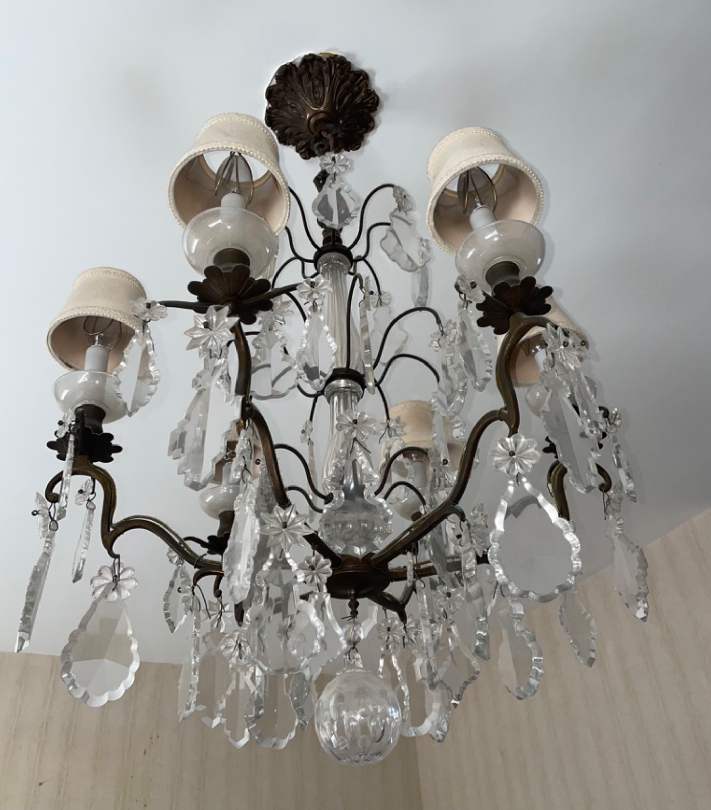 Lustre de cristal estilo Versailles, para 6 luzes, pingentes... - foto 4 de 6