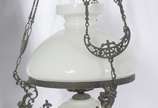 Lanterna de teto de metal, cúpula de vidro opal... - Lanterna de teto de metal, cúpula de vidro opalinado.