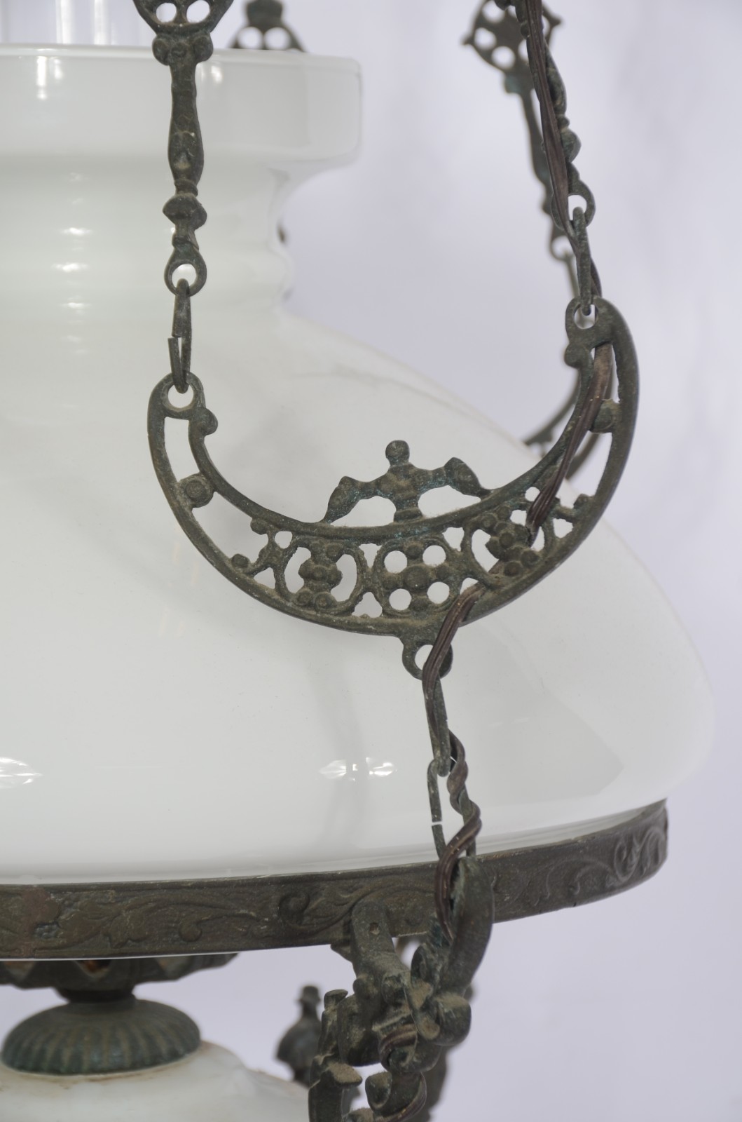 Lanterna de teto de metal, cúpula de vidro opalinado. - foto 4 de 6