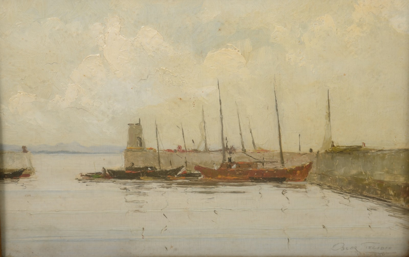 Oscar Tecídio (1926-1995), Marinha com barcos - foto 1 de 6