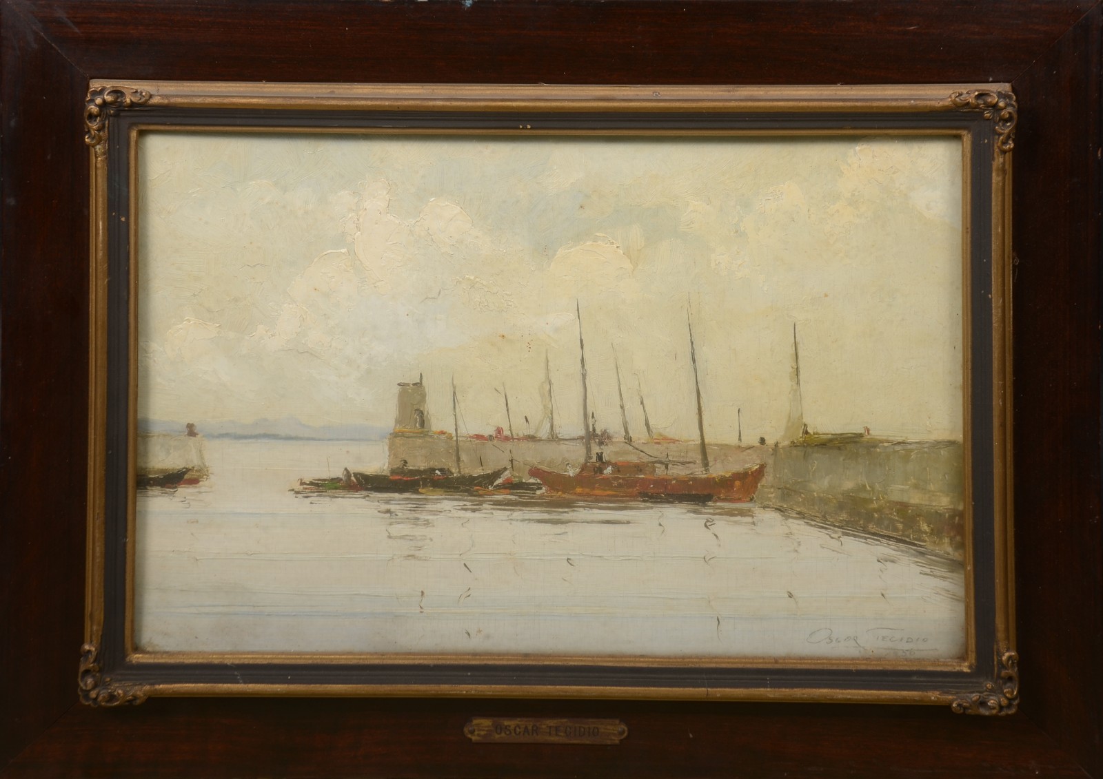Oscar Tecídio (1926-1995), Marinha com barcos - foto 2 de 6