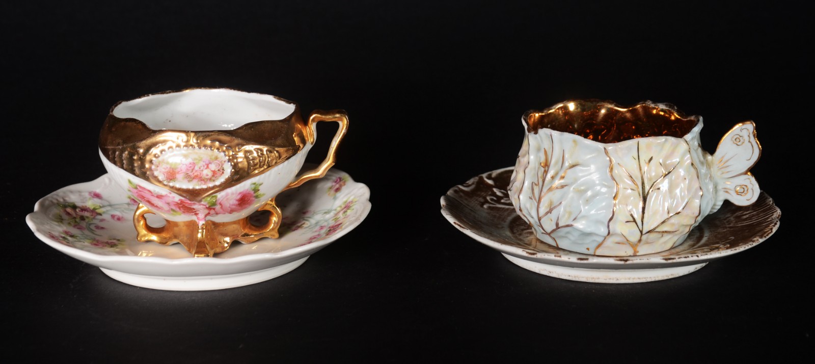 Dez xícaras para chá e café com pires de porcelana de diversas... - foto 3 de 8
