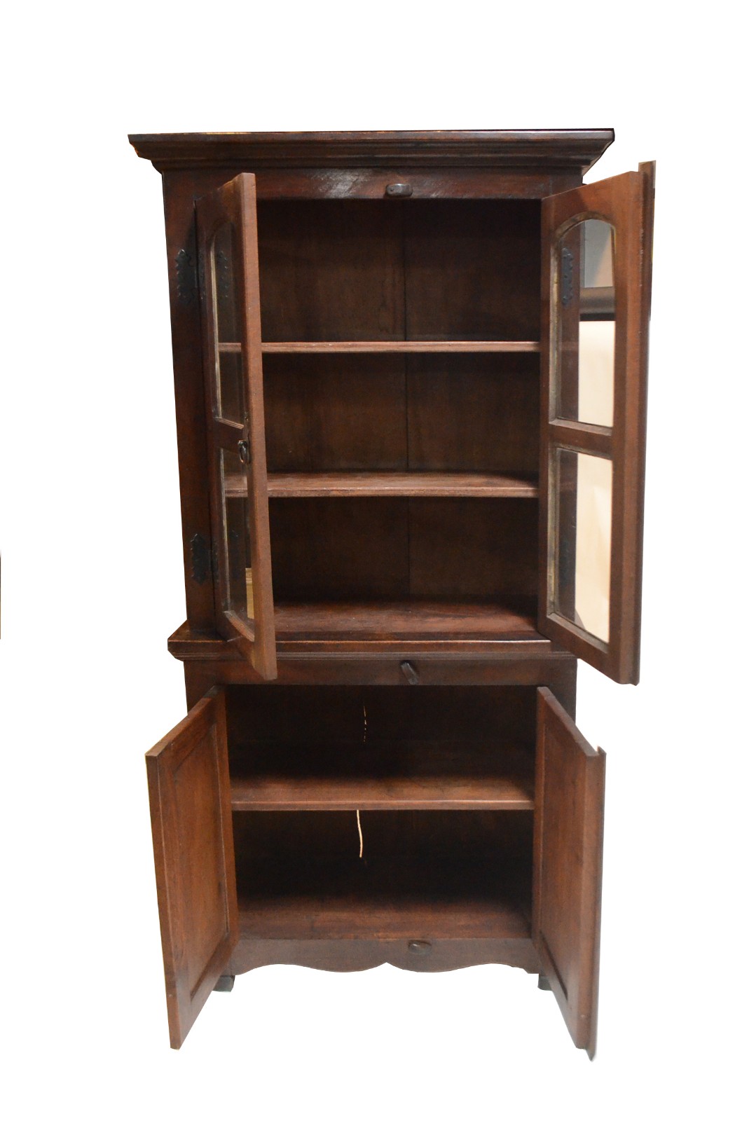 Móvel vitrine de madeira nobre, estilo colonial brasileiro, parte... - foto 3 de 9