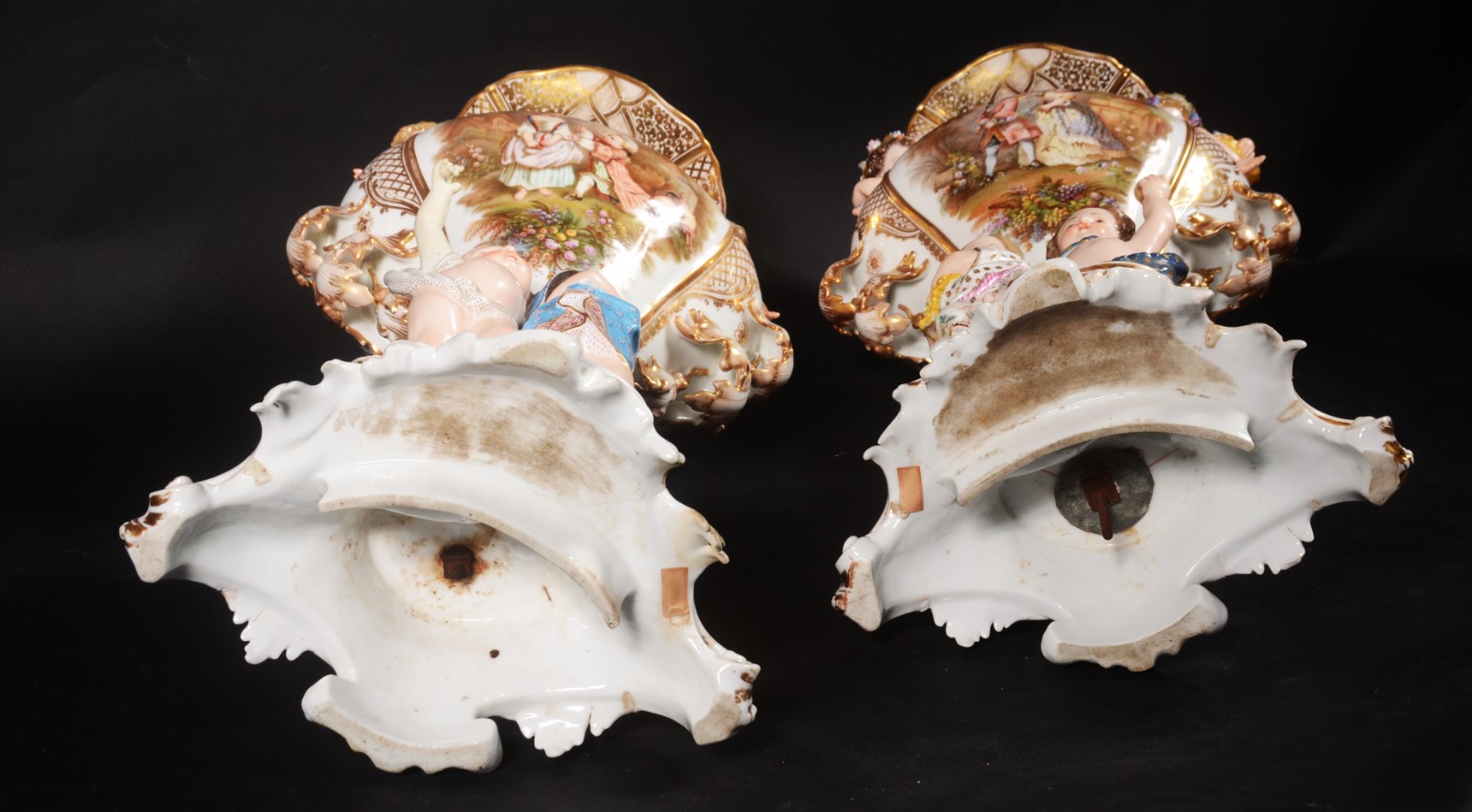 Par de imponentes jarros de porcelana francesa Vieux Paris, decorados... - foto 11 de 11