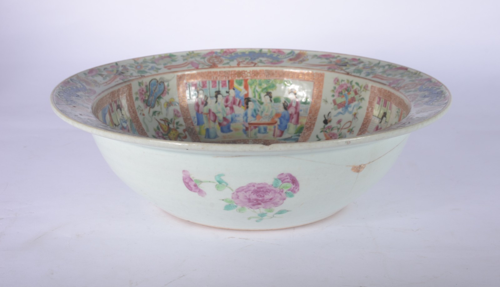 Gomil com bacia de porcelana chinesa da família verde, medalhão com... - foto 5 de 11