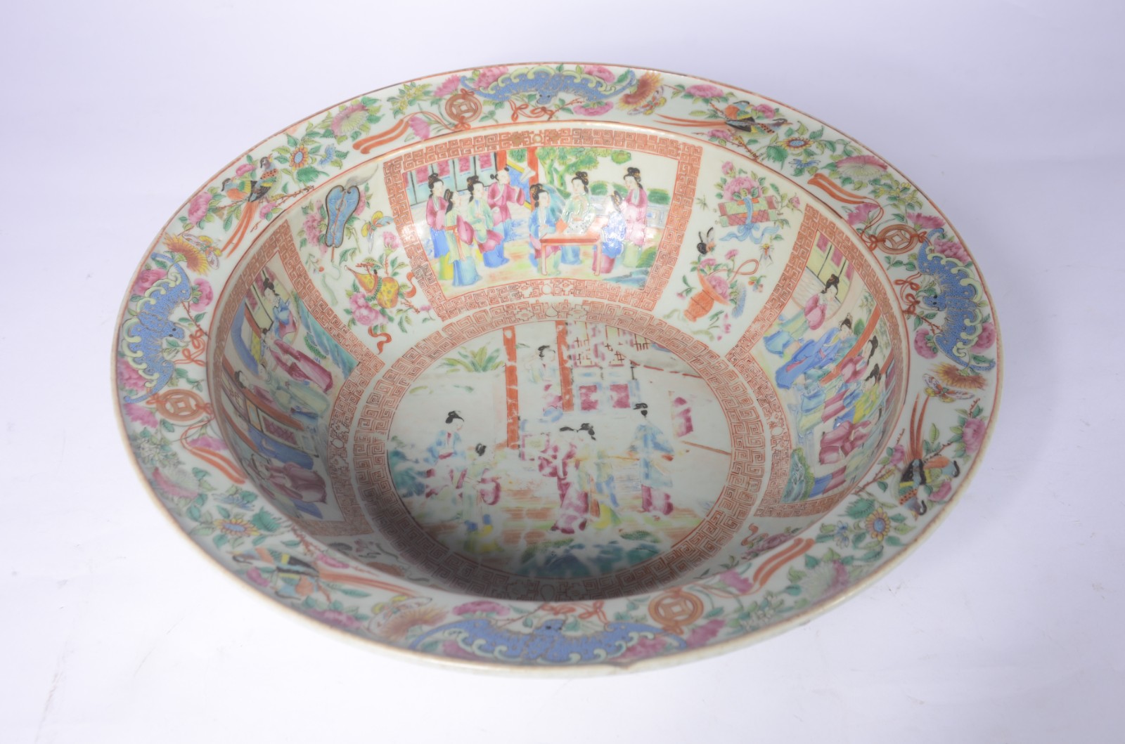 Gomil com bacia de porcelana chinesa da família verde, medalhão com... - foto 6 de 11