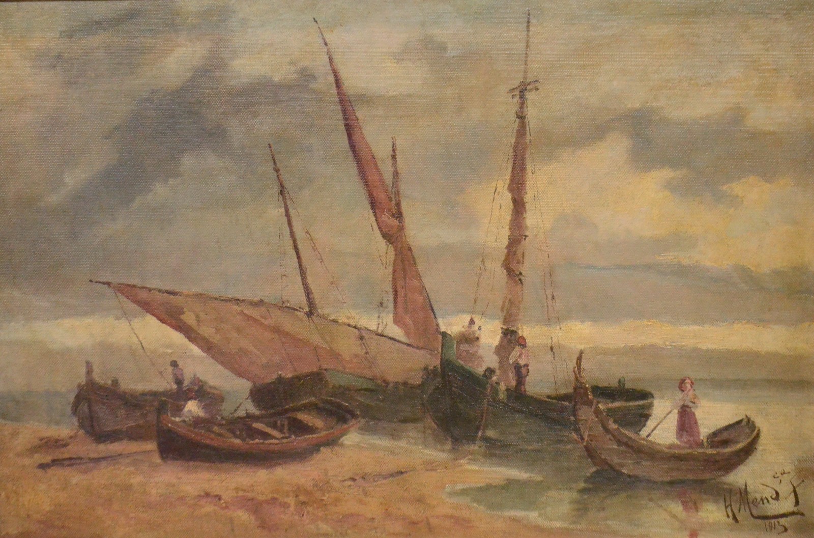 Mendonça Filho (1895-1964), Marinha com Figuras - foto 1 de 4