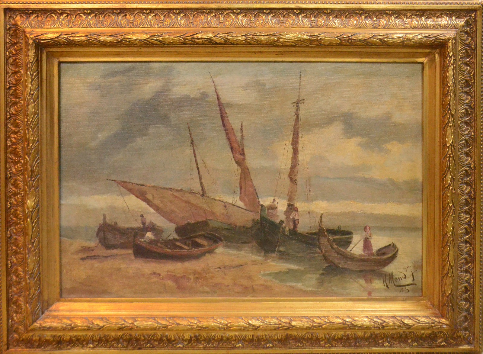 Mendonça Filho (1895-1964), Marinha com Figuras - foto 2 de 4