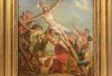 Balthasar Beschey (1708/1776), Subida da Cruz - Escola Flamenga - século XVIII - Óleo sobre madeira.