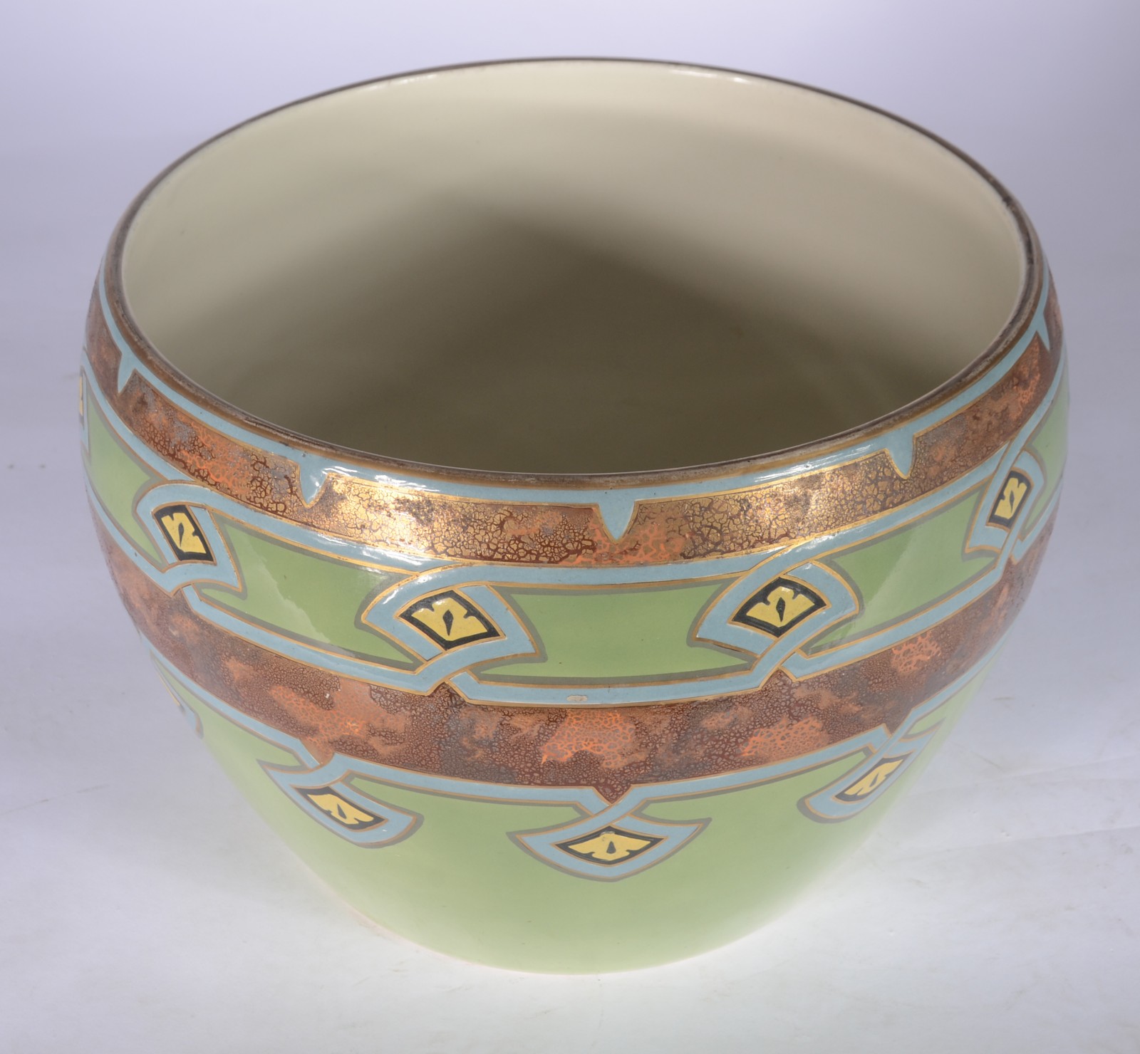 Cachepot de faiança francesa Luneville decorada com figuras... - foto 2 de 5
