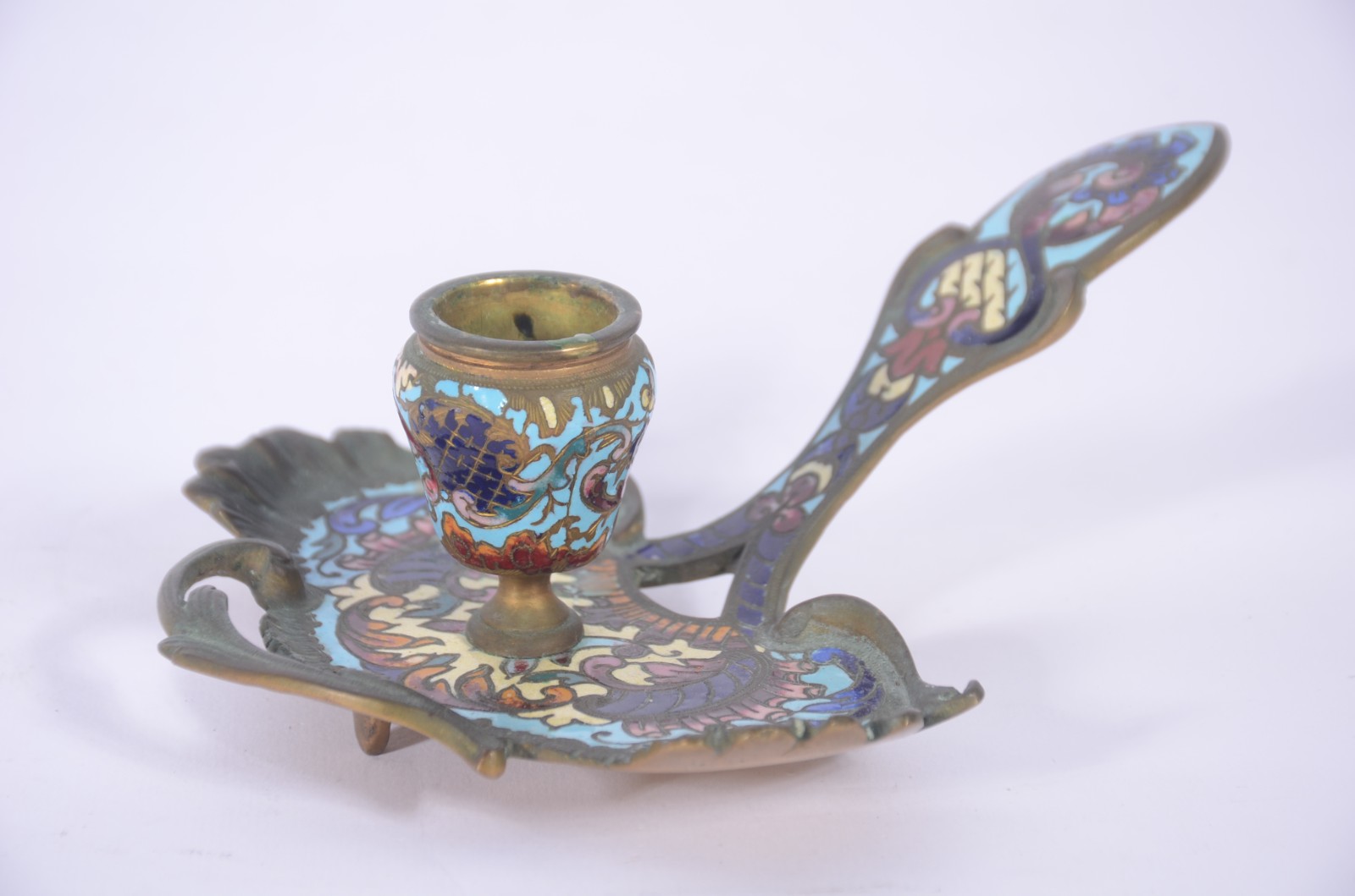 Palmatória de cloisonne e bronze oriental. - foto 1 de 7