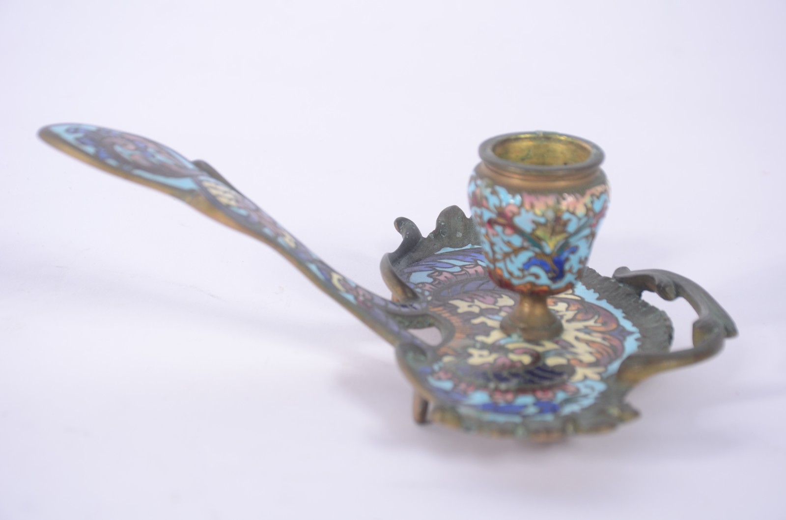 Palmatória de cloisonne e bronze oriental. - foto 3 de 7