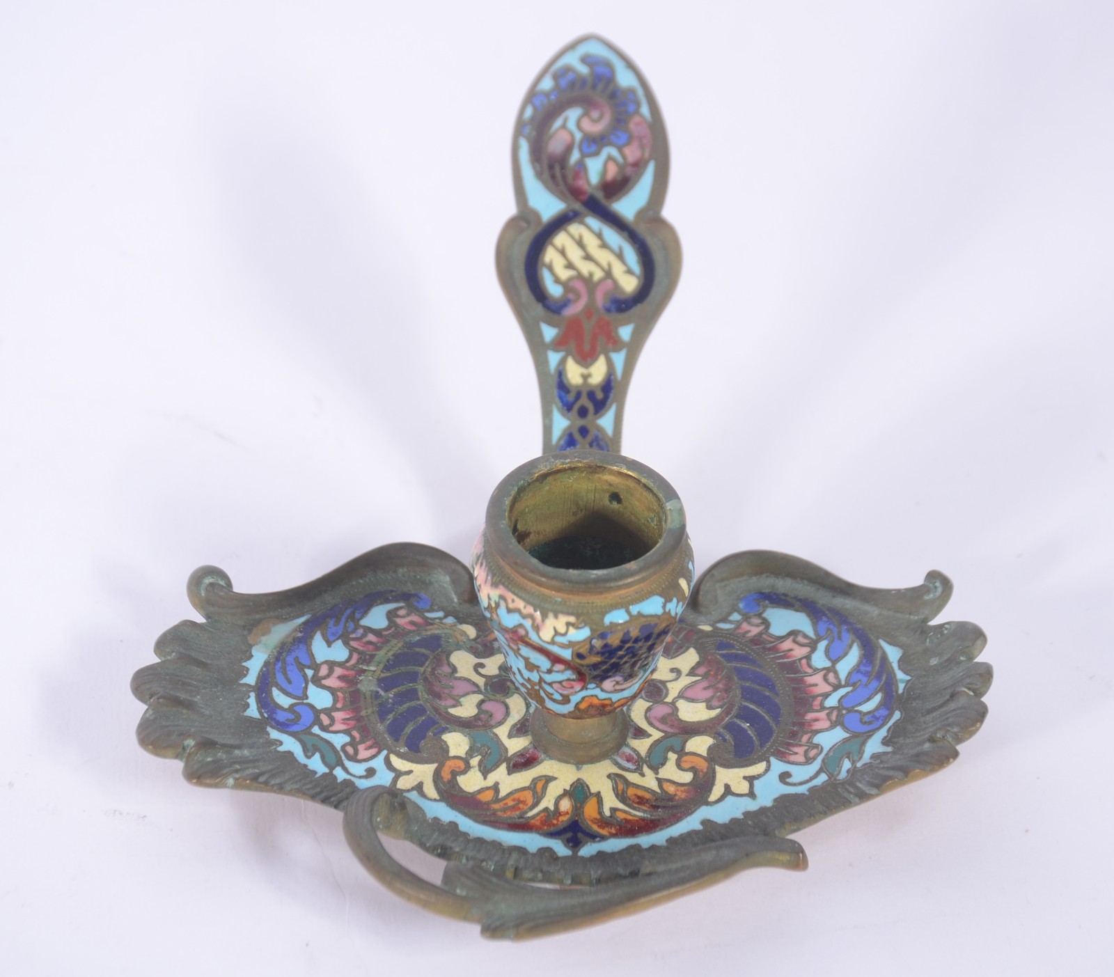 Palmatória de cloisonne e bronze oriental. - foto 6 de 7