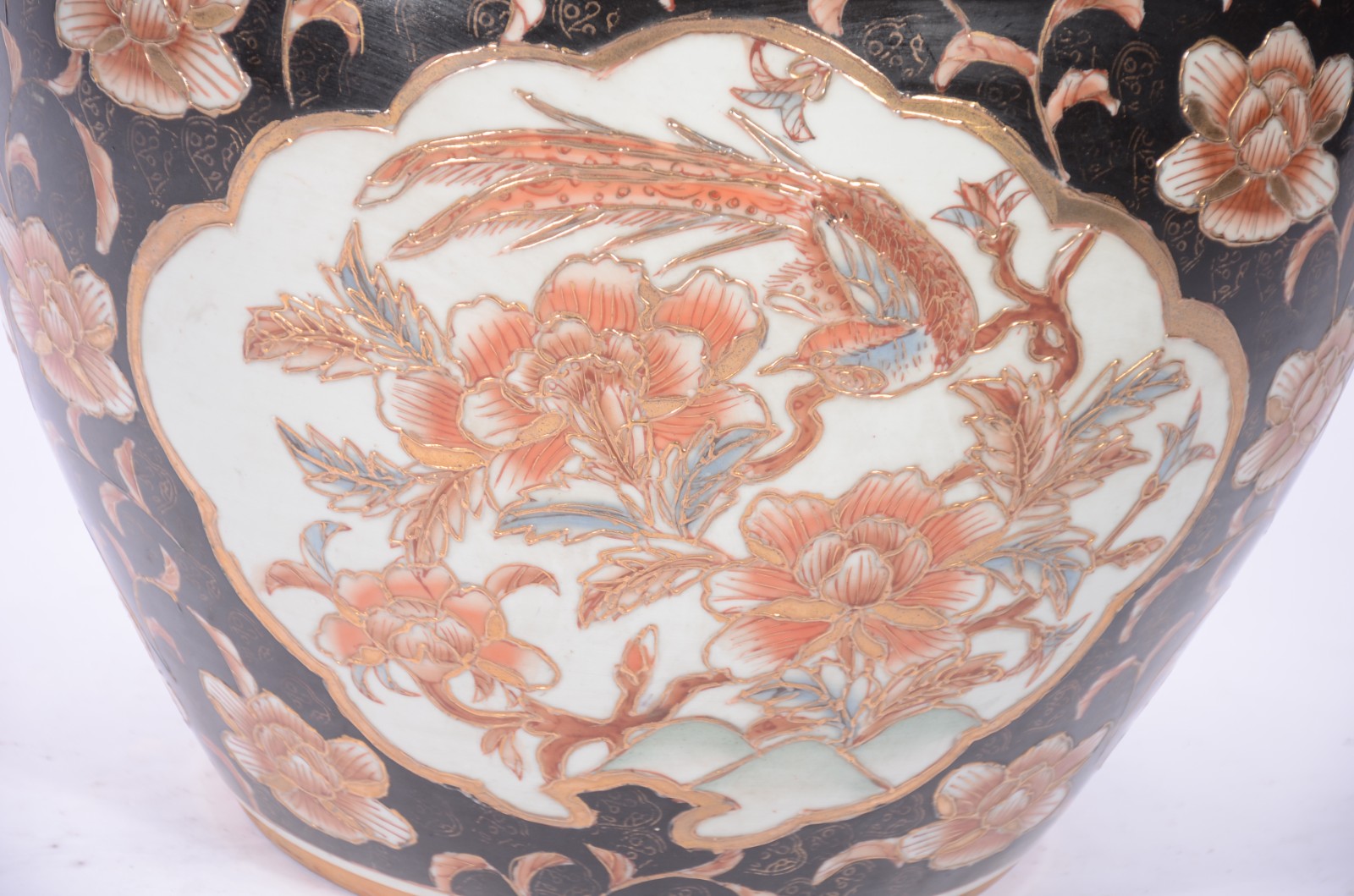 Cachepot/aquário de porcelana oriental, decoração floral em... - foto 3 de 9