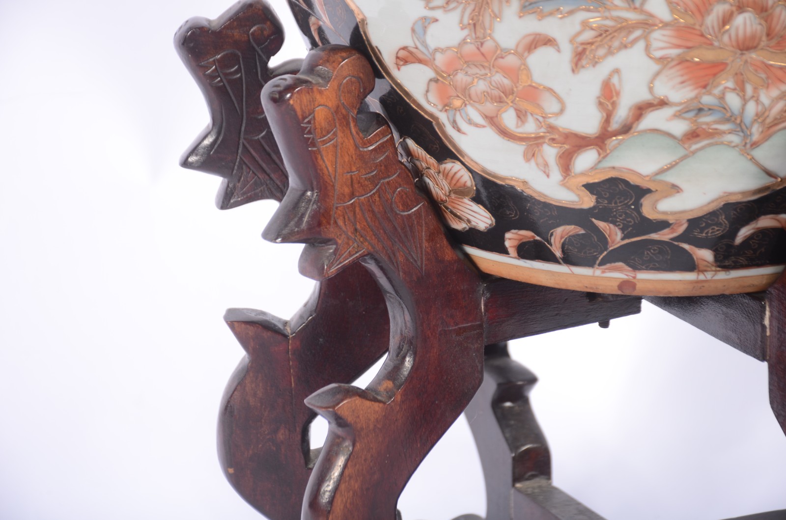 Cachepot/aquário de porcelana oriental, decoração floral em... - foto 7 de 9