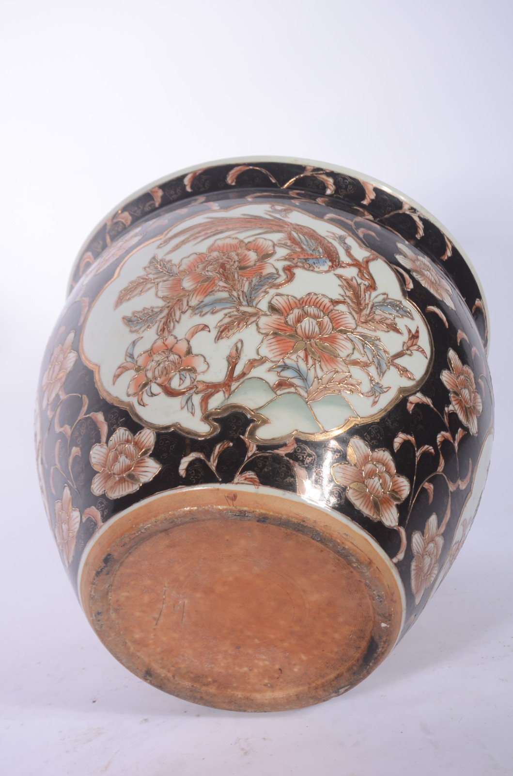Cachepot/aquário de porcelana oriental, decoração floral em... - foto 8 de 9