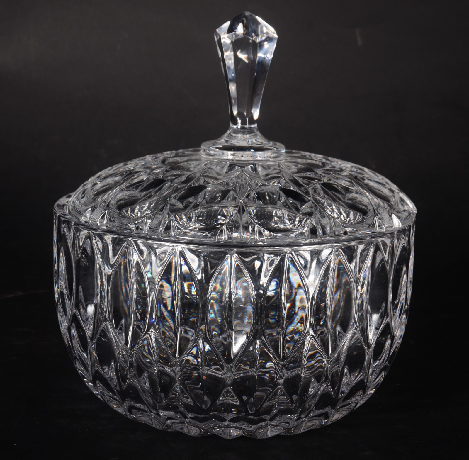 Compoteira de cristal tcheco lapidado. - foto 1 de 11