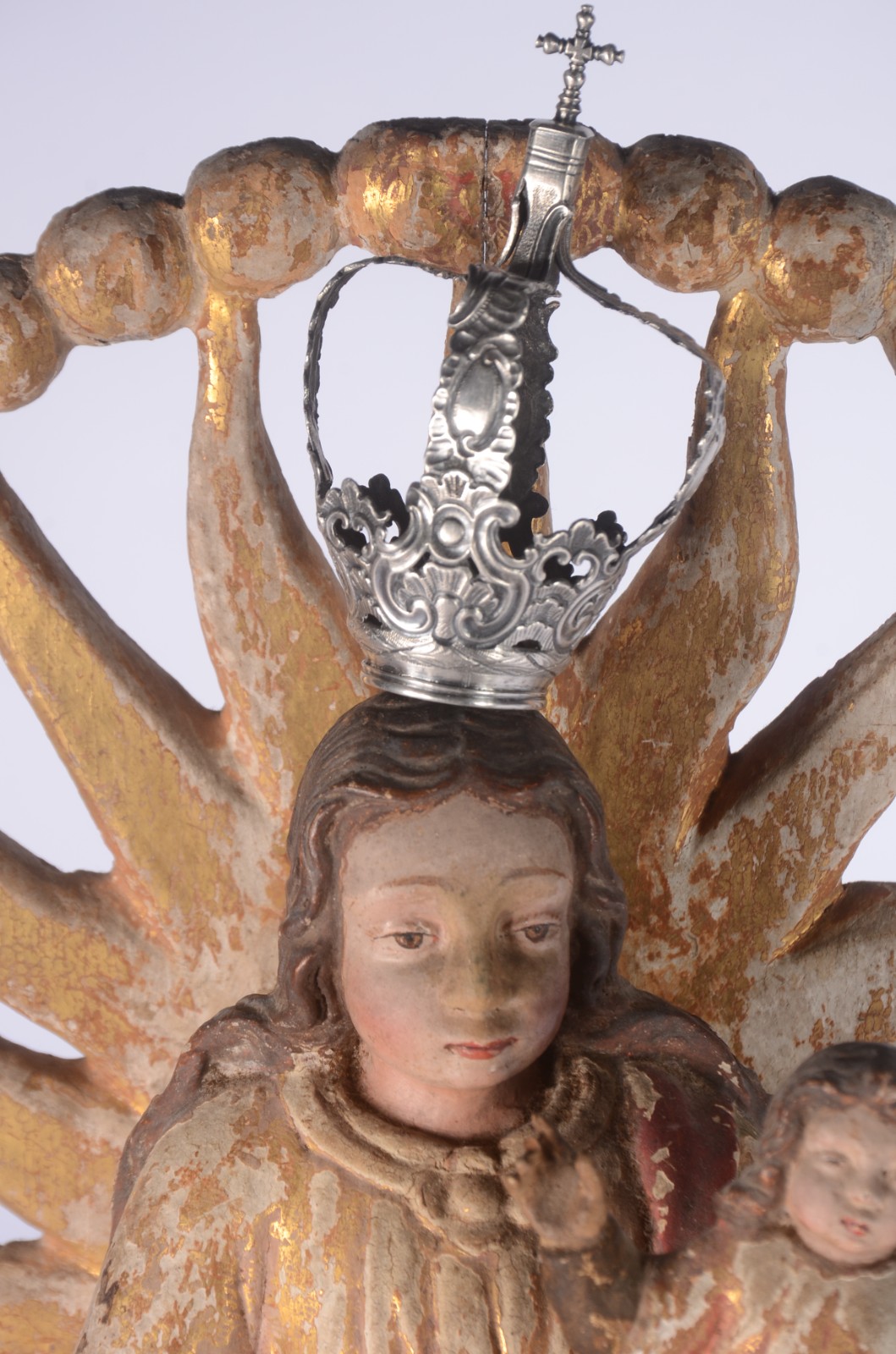 Nossa Senhora com Menino Jesus - Imagem indo portuguesa de madeira... - foto 3 de 8
