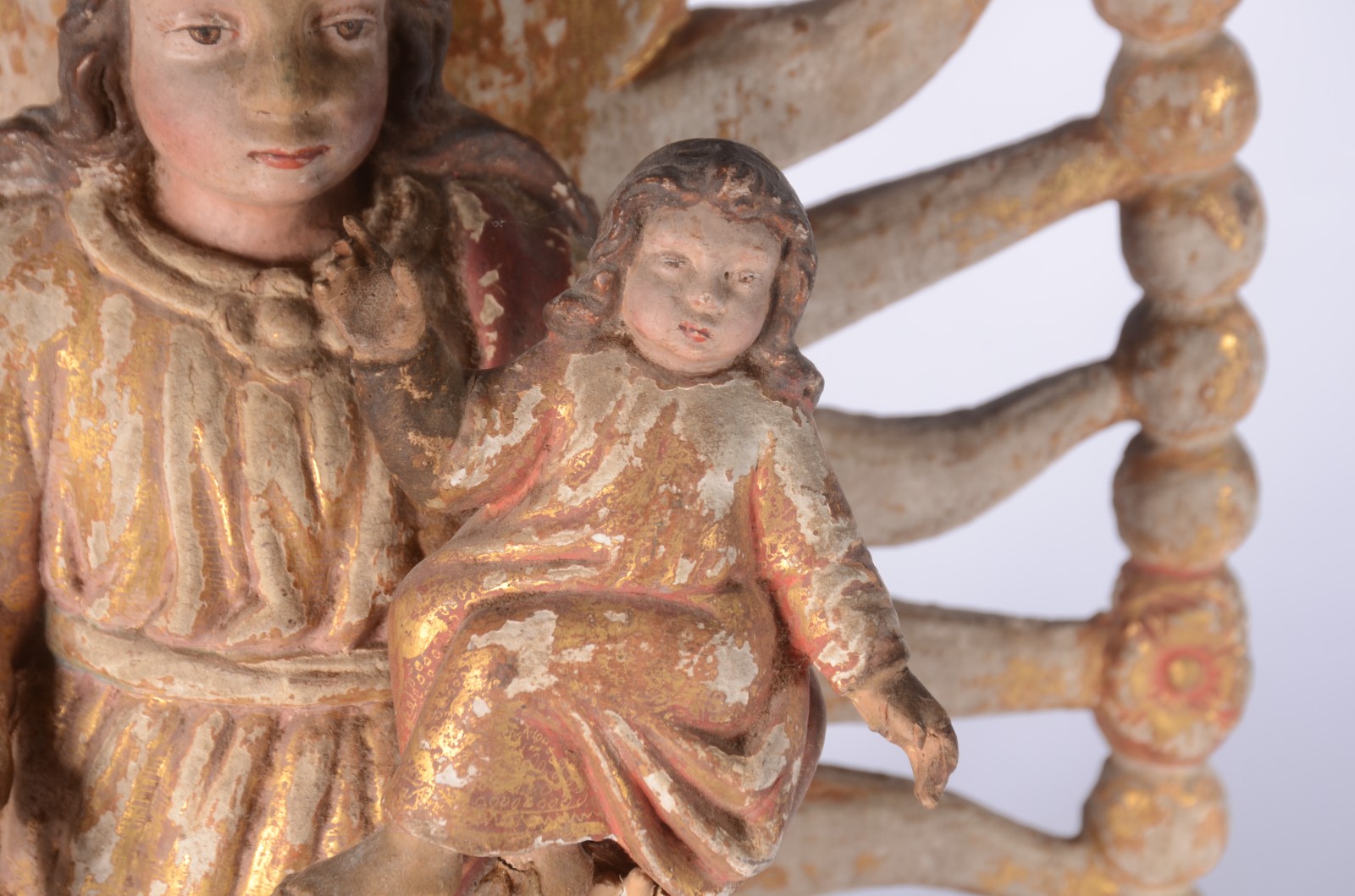 Nossa Senhora com Menino Jesus - Imagem indo portuguesa de madeira... - foto 2 de 8