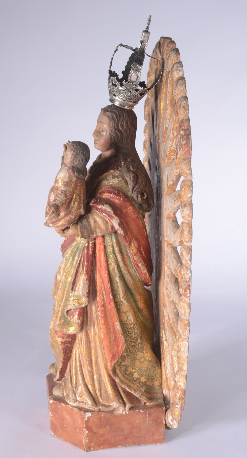 Nossa Senhora com Menino Jesus - Imagem indo portuguesa de madeira... - foto 4 de 8