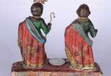 São Cosme e Damião - Antiga imagem de madeira p... - São Cosme e Damião - Antiga imagem de madeira policromada. Desgastes.