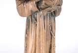 Escultura de bronze representando Santo Antônio... - Escultura de bronze representando Santo Antônio com menino.