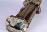 Escultura de bronze representando Santo Antônio... - Escultura de bronze representando Santo Antônio com menino.