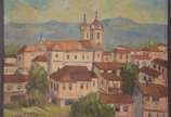 E. Esteves (1916), Paisagem de Minas - Diamantina - Óleo sobre tela.
