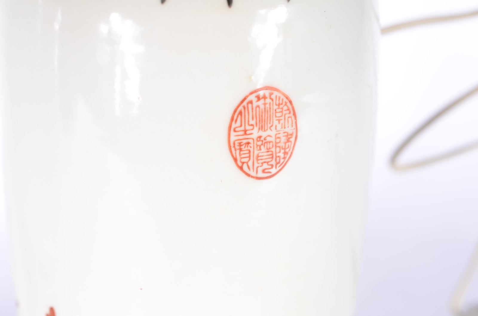 Par de abatjoures de porcelana oriental, base de madeira (bases... - foto 6 de 9