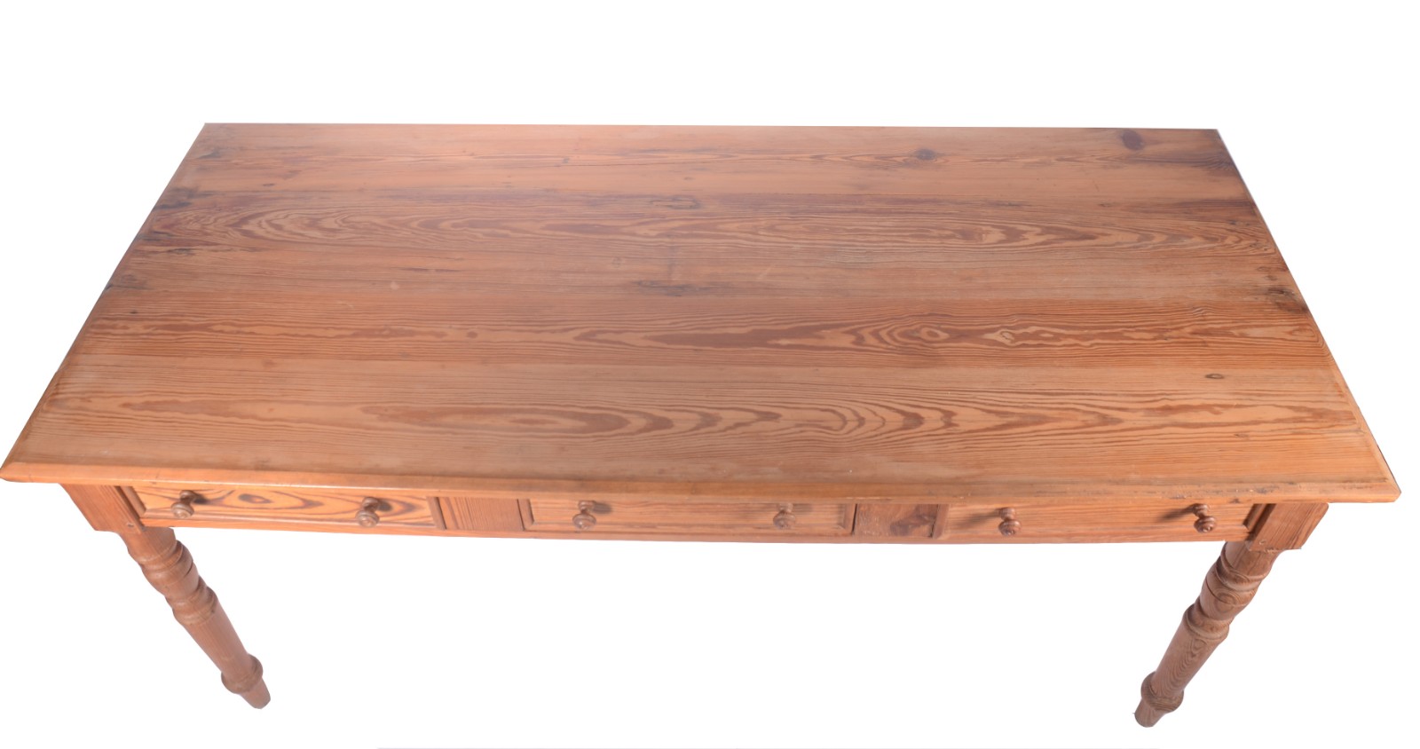 Mesa de escritório de pinho de riga com 3 gavetas, tampo retangular... - foto 3 de 6