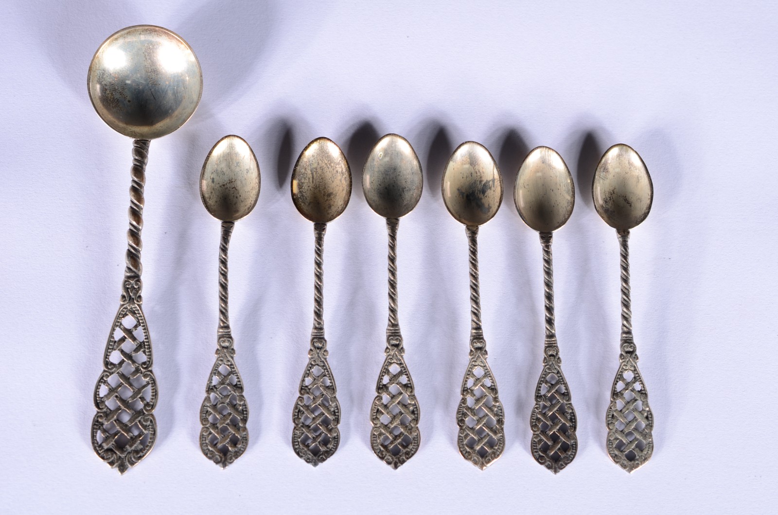 Conjunto com colheres para café de prata, contraste 833 mls. Peso da... - foto 1 de 6