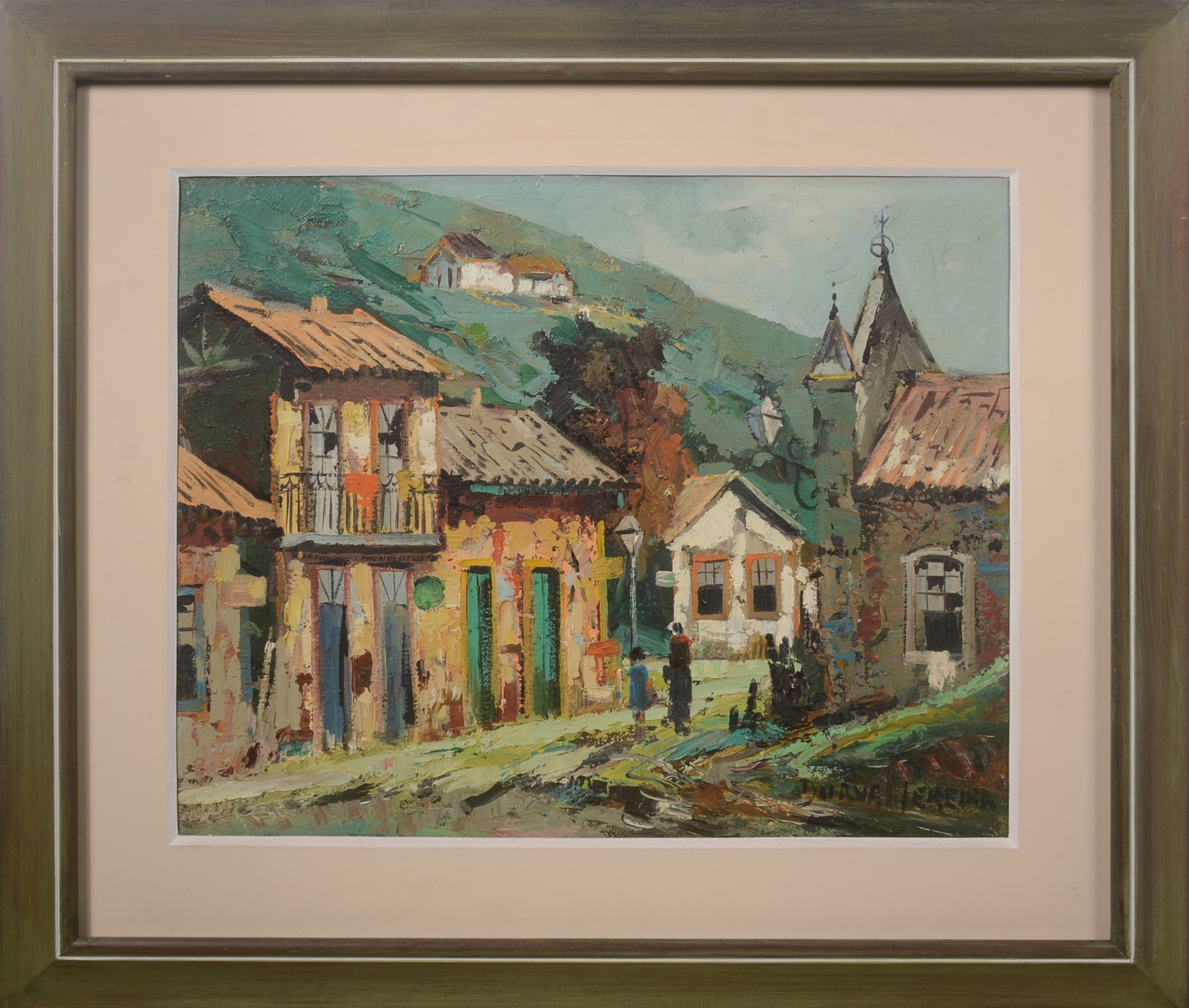 Durval Pereira (1917-1984), Casario com Igreja ao fundo - foto 2 de 4