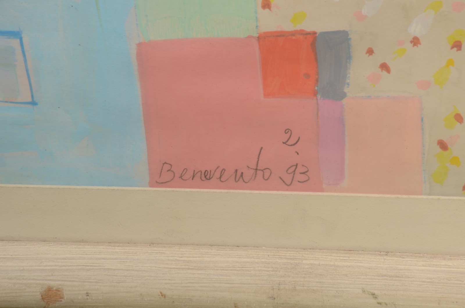 Guache, tempera e aquarela sobre cartão - datado 93. - foto 3 de 4