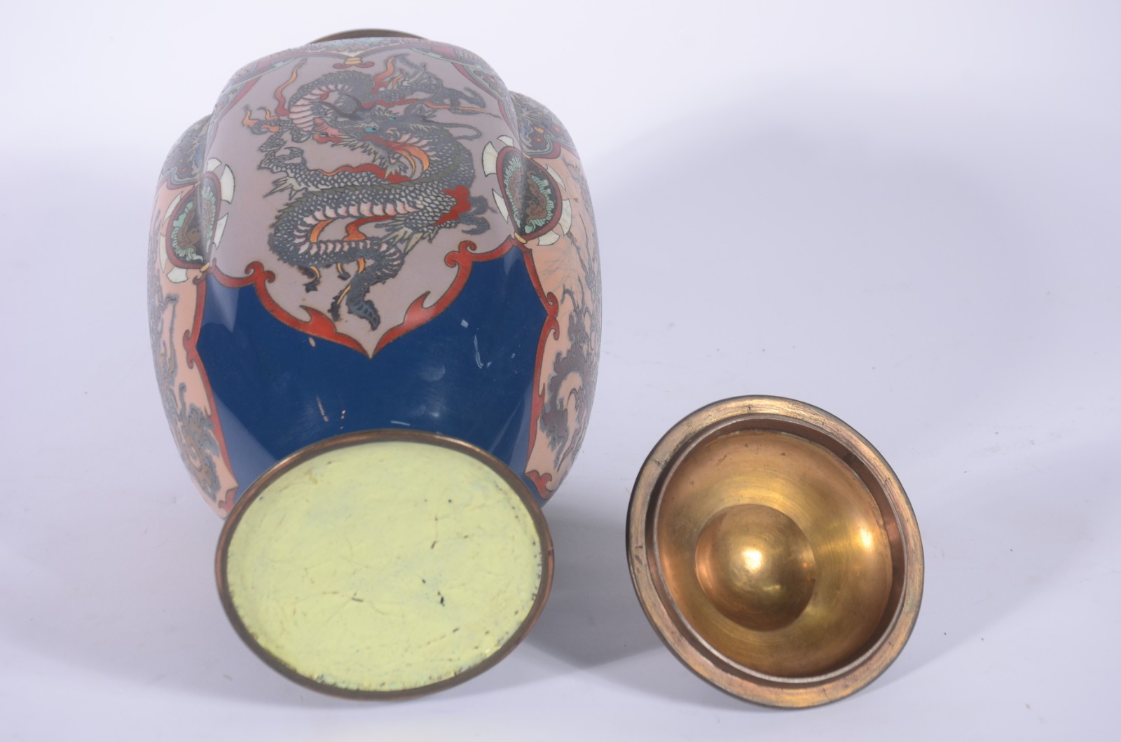 Antigo potiche oriental de cloisonné ricamente decorado com figura de... - foto 8 de 8