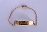 Pulseira de ouro 18 k., com nome gravado. (Por ... - Pulseira de ouro 18 k., com nome gravado. (Por motivos de segurança a peça não se encontra na loja).