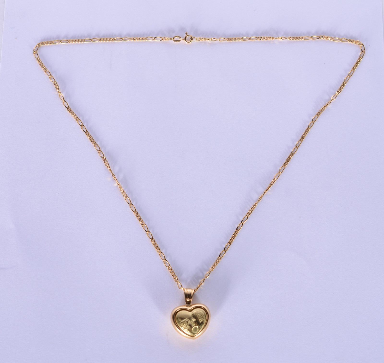 Colar de ouro 18 k., pendente na forma de coração. (Por motivos de... - foto 2 de 6