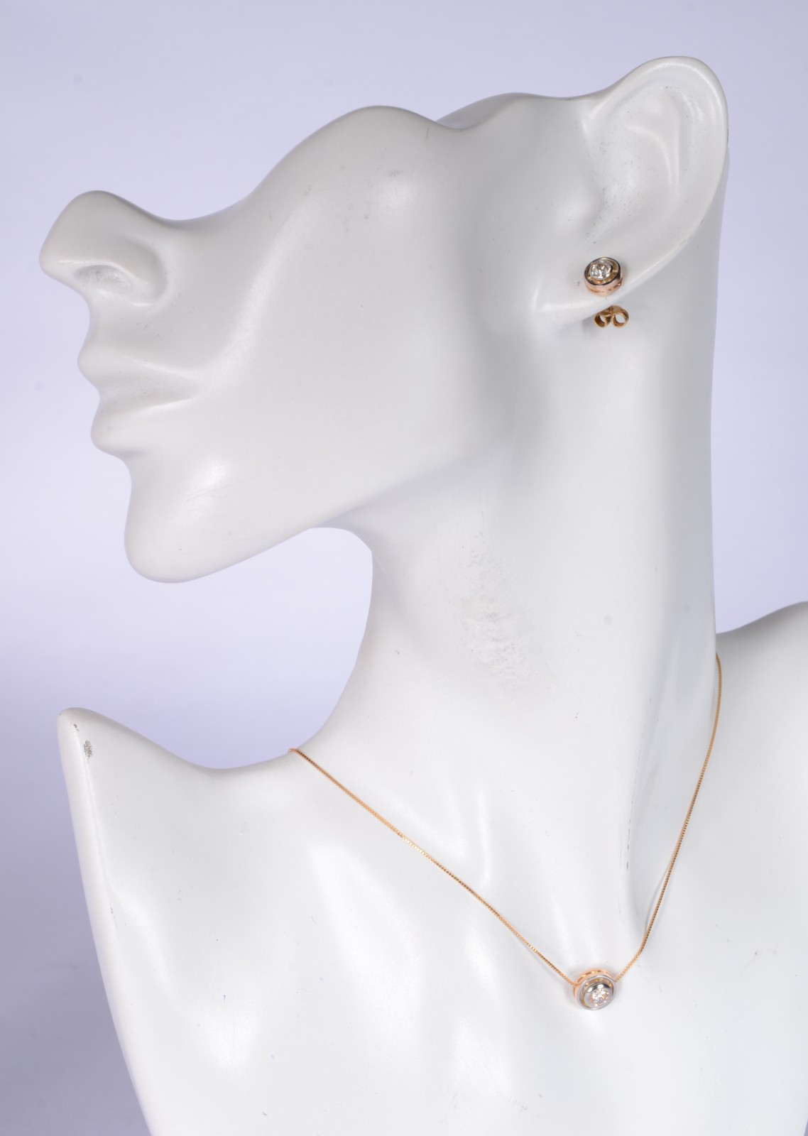 Conjunto de "ponto de luz" de ouro 18 k e diamantes, sendo par de... - foto 6 de 7