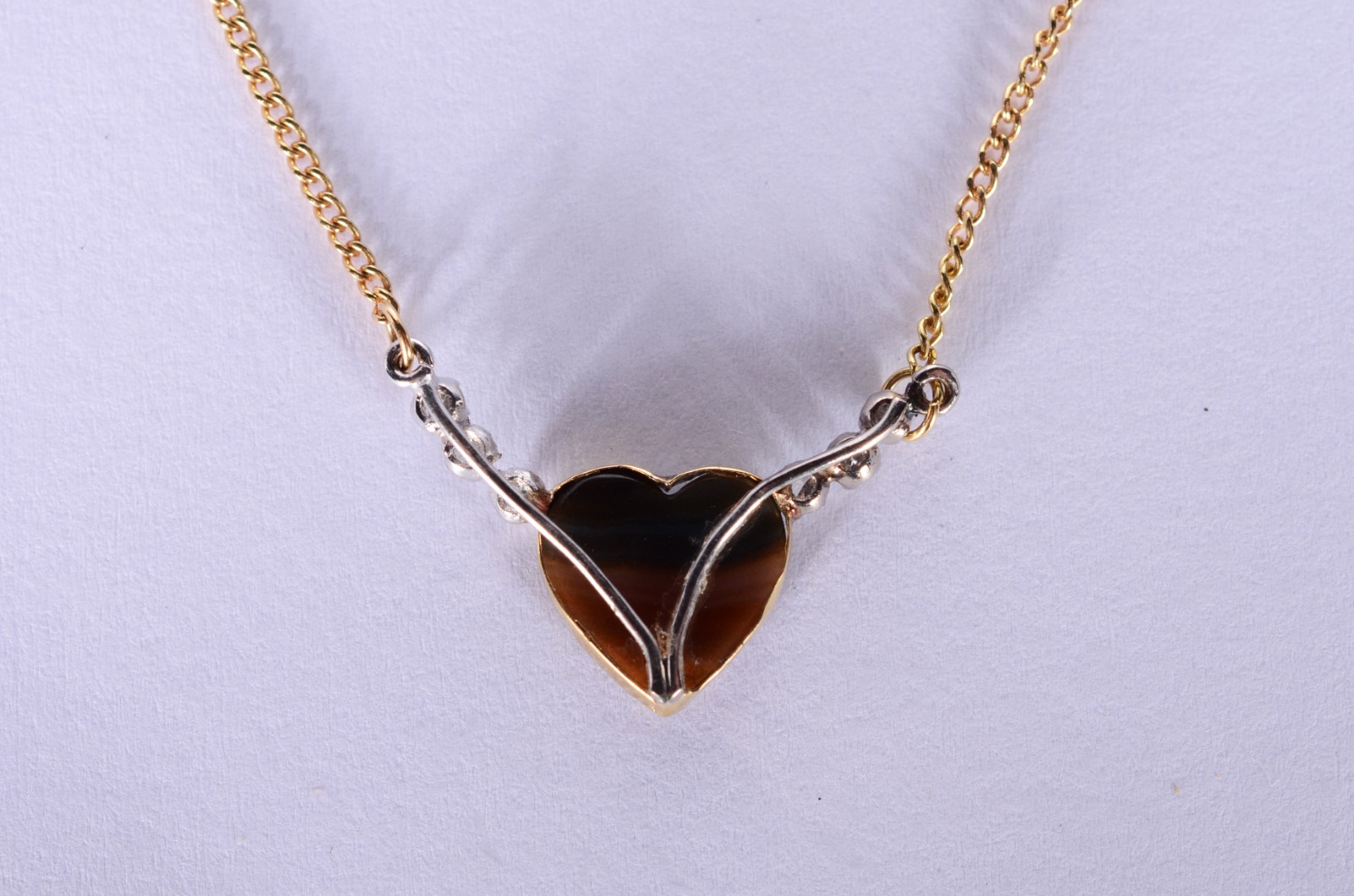 Colar de ouro 18 k., contraste 750 mls, malha Grumet com pendente na... - foto 5 de 6