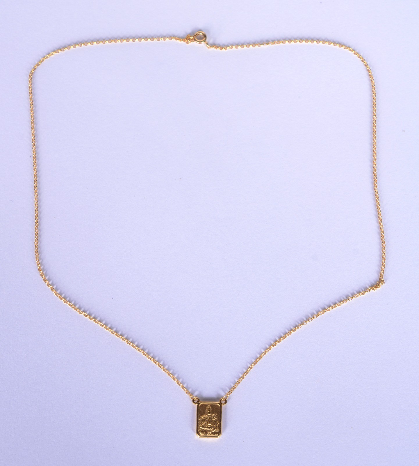 Colar de ouro 18 k. com medalha com placa coração de Jesus e do outro... - foto 2 de 6
