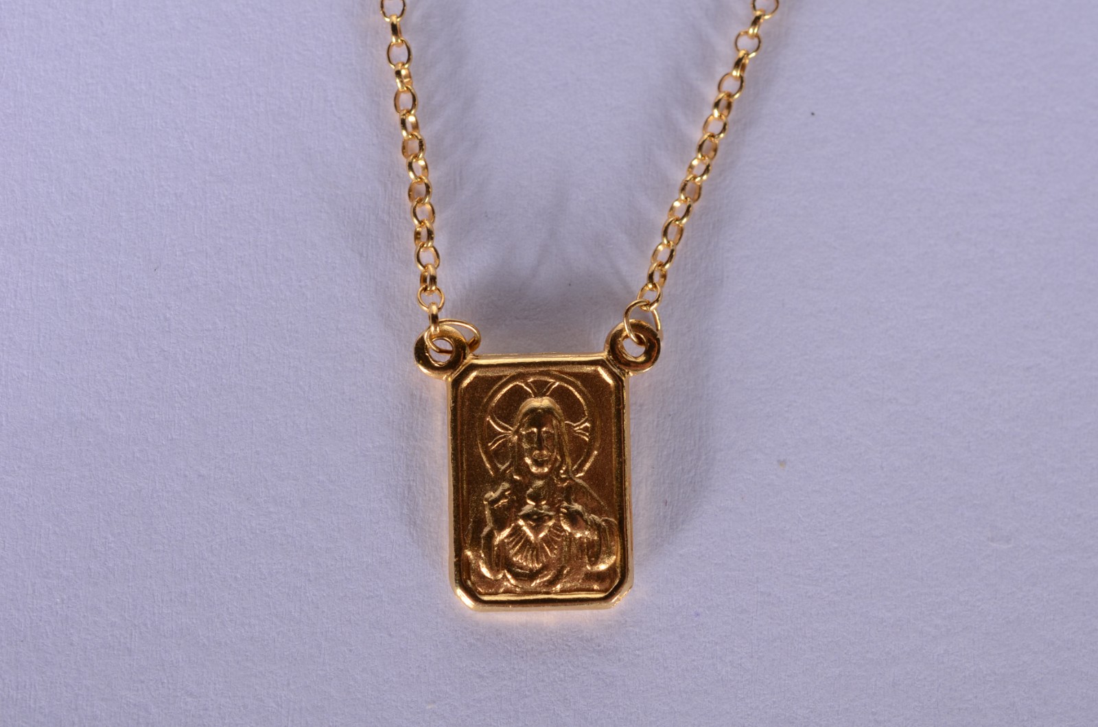 Colar de ouro 18 k. com medalha com placa coração de Jesus e do outro... - foto 5 de 6