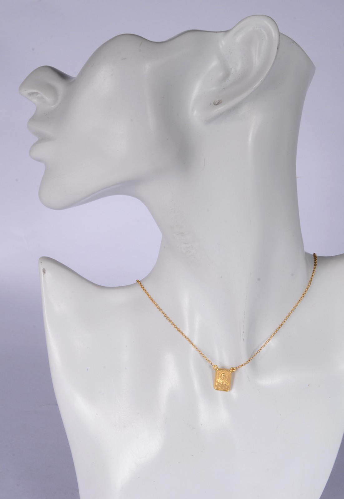 Colar de ouro 18 k. com medalha com placa coração de Jesus e do outro... - foto 6 de 6
